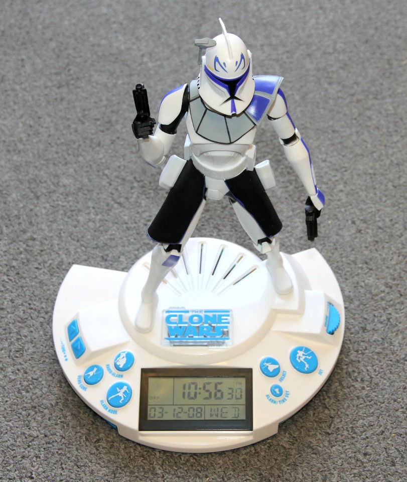 STAR WARS CLONE CAPTAIN REX LCD ALARM CLOCK/FM RADIO   LIGHTS & SOUNDS