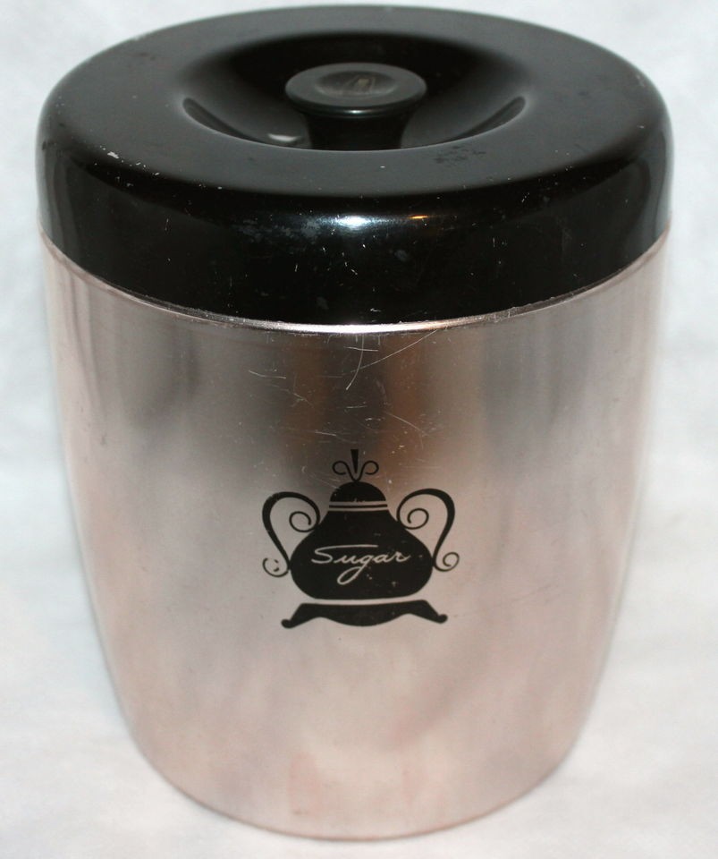 Vintage Westbend Canister Aluminum Sugar Copper Black Lid Kitchen 