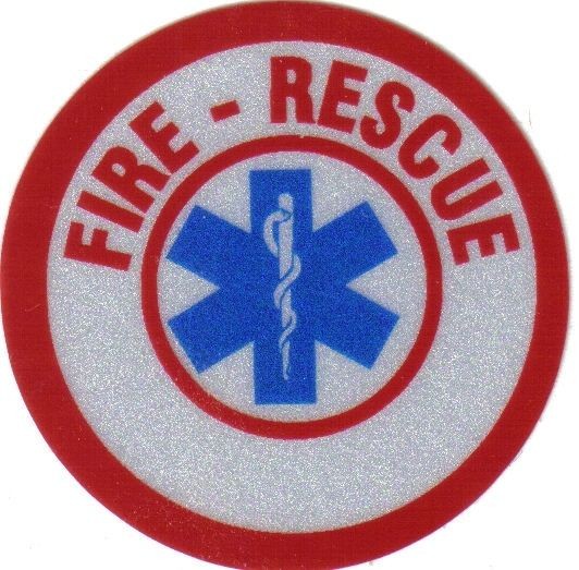 FIRE   RESCUE 1.75 STICKER FOR FIRE HELMET