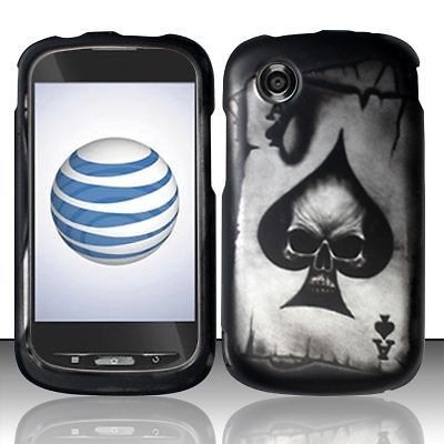 Straight Talk ZTE Merit 990G Spade Skull Skin Snap on Hard Case Phone 