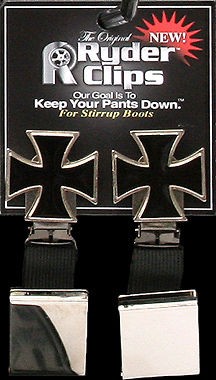 Motorcycle Ryder Clips for Strap Boots Iron Cross