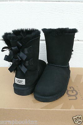 UGG BAILEY BOW TODDLER BLACK BOOT US8 UK7 EU 25 ADORABLE