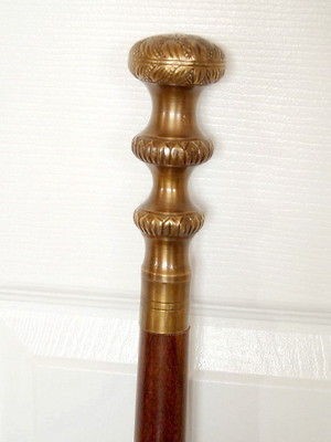 NEW WALKING CANE Stick Brass Knob UNIQUE TWISTED WALNUT SHAFT ~ 36 