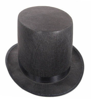 TALL Stove PIPE Abraham Lincoln Costume Top Hat Black