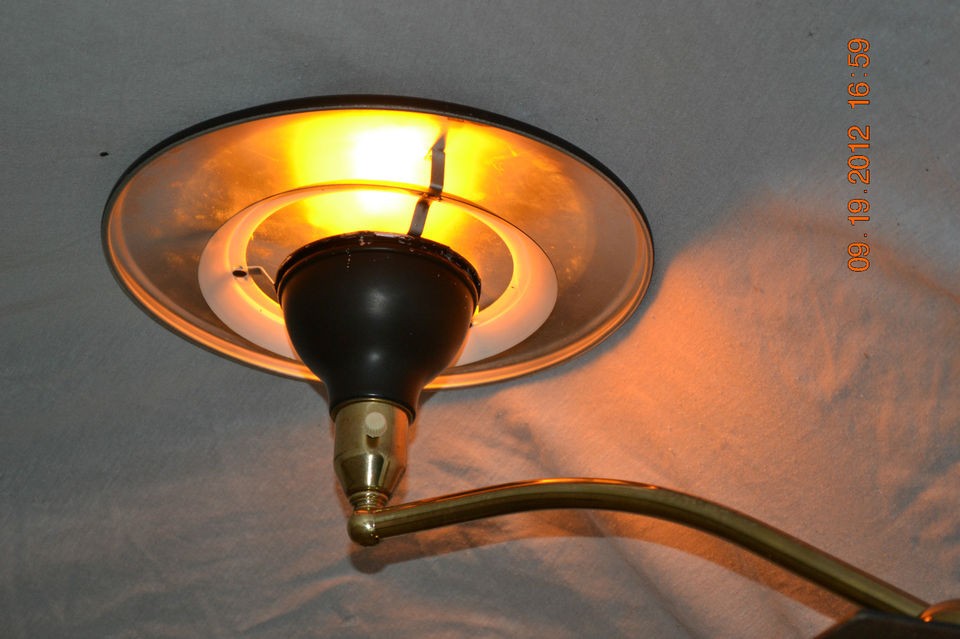   Black Lamp w/Shade Retro Atomic Space Age Vintage Modern Ames era