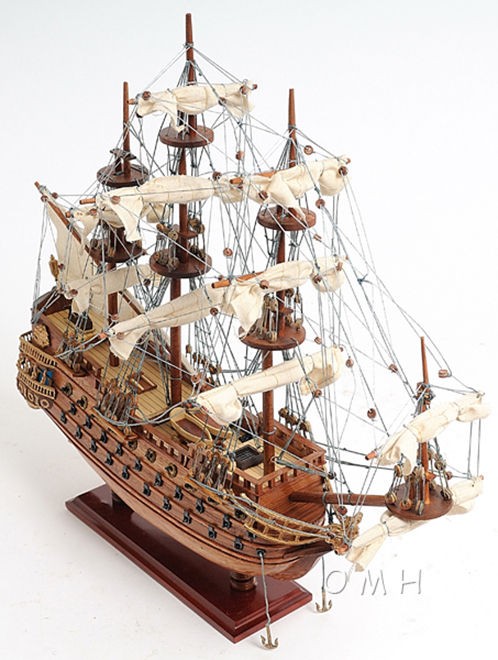 Spanish San Felipe 19 Tall Ship Wooden Model Sailboat Spain Boat