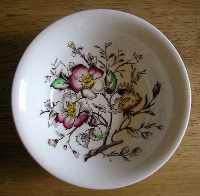 WILD ROSE China Pattern Lot 6 bowl 51/4 Vintage Staffordshire BY 