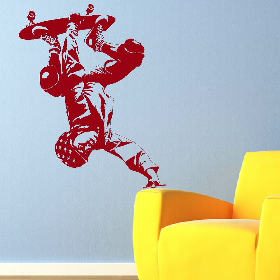 SKATEBOARDER SKATE Wall art stickers stencil skateboard decals giant 