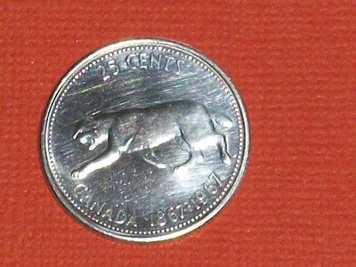   CANADIAN 1867 1967 COMMEMORATIVE (LYNX) QUARTER, 80% SILVER BOX#752