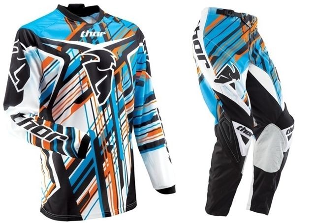 NEW 2013 THOR MX PHASE STIX MOTOCROSS DIRT BIKE GEAR COMBO BLUE ALL 