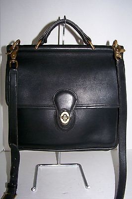 COACH 9927 WILLIS BLACK LEATHER TOP HANDLE CROSSBODY BAG USA