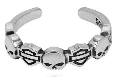 HARLEY DAVIDSON STERLING SKULL TOE RING