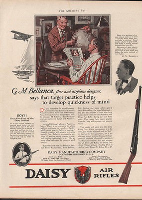 FP1929 DAISY AIR RIFLE PLYMOUTH BELLANCA PILOT AVIATOR BOY TARGET 