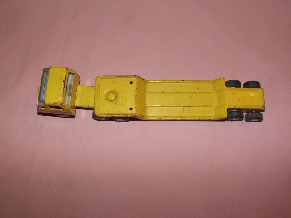 VINTAGE TOY TRUCK 1960 70S TONKA YELLOW FLATBED GOOSE NECK TRACTOR 
