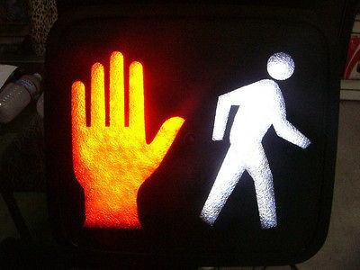 American U.S. Walk light sign Signal light Stop light Hand signal 