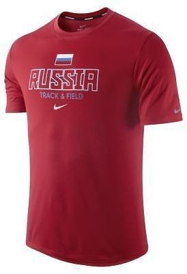 NIKE CHALLENGER TRACK & FIELD DRI FIT RUNNING SHIRT RUSSIA L Large