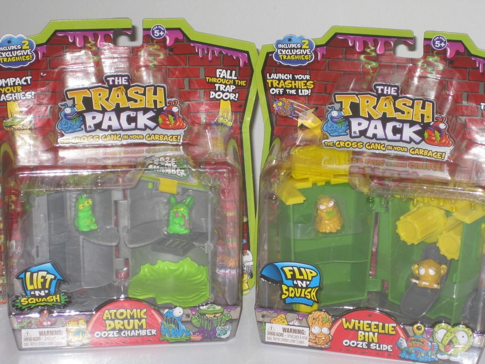 MOOSE TRASH PACK lot 4 figures WHEELIE BIN ATOMIC DRUM trashie NIB 