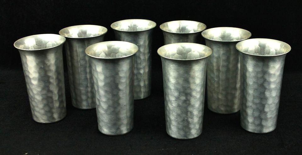 Vintage Hammered Everlast Aluminum Tumblers Set of 8