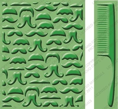   Embossing Folder & Border A2 , Mr. Maverick, moustache, comb 2001312