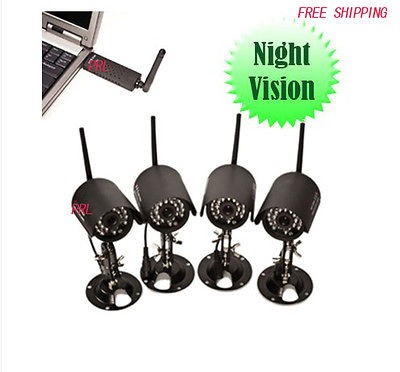   Security Camera System 4CH IR NightVision Outdoor USB DVR CCTV