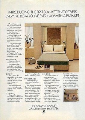 1975 Super Vellux   Answer Blanket   Martex   Ad