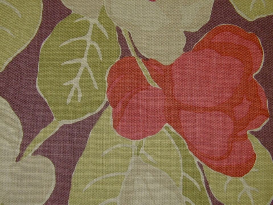 Designer Fabric Romo Marielle Hollyhock 7360 06 Linen Aubergine Red 