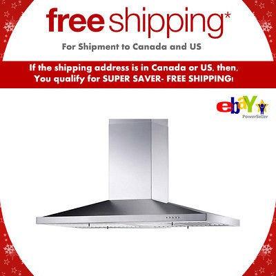   Steel 30 Kitchen Oven Range Hoods Island 3 Speed Ventilation System