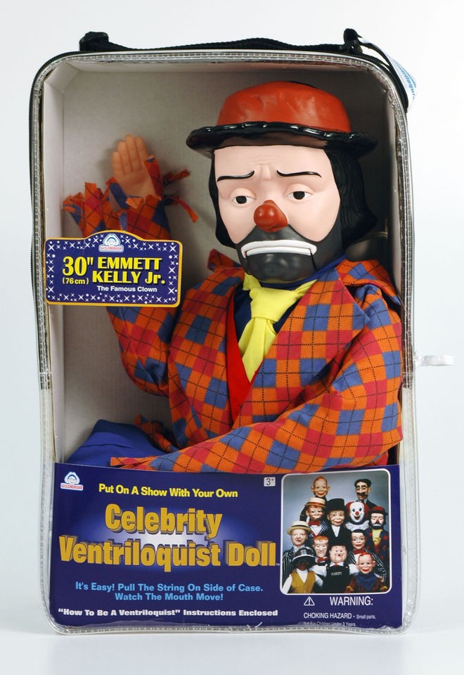 EMMETT KELLY JR SAD CLOWN VENTRILOQUIST DUMMY DOLL PUPPET NEW