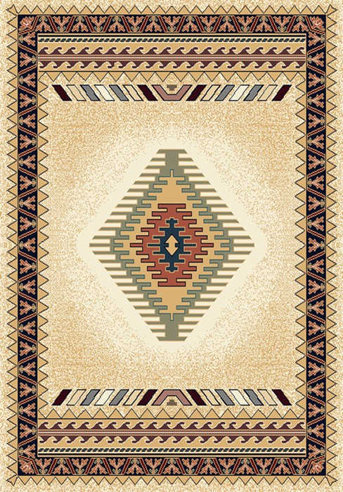   IVORY southwestern CARPET native AMERICAN apache BORDERED area RUG