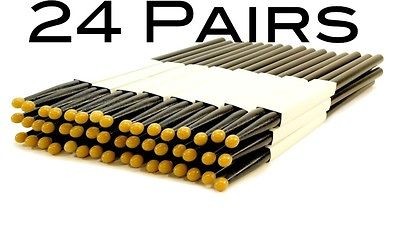 24 PAIRS   7AN NYLON TIP BLACK MAPLE WOOD DRUMSTICKS   PRO 48 DRUM 