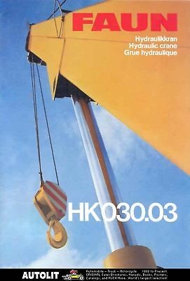 1986 Faun Deutz HKO30.03 Hydraulic Crane Truck Brochure