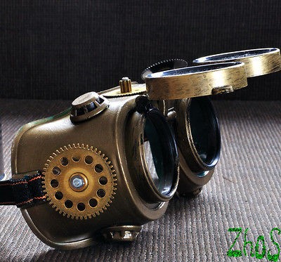   Goggles Glasses Cyber post Apocalypse mad professor Gear wheels watch