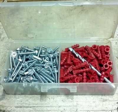Anchor wall Kit Plastic 100 pcs anchors and screws #10 X 1 1/4
