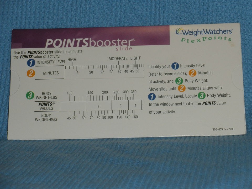 Weight Watchers Points Booster Slide Old Program Flex Points