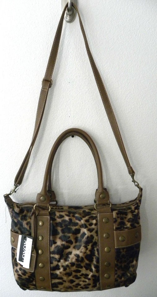 XOXO Tik Tak Leopard Animal Print Large Tote ShoulderBag Brown & Black 