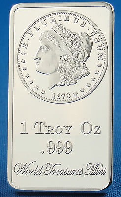   Ounce Bar .999 Silver Clad Bullion  2012 EAGLE MORGAN DOLLAR  P#1019HH