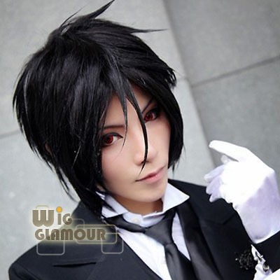 Black Butler Sebastian Michaelis Anime Cosplay Short Black Hair Wig