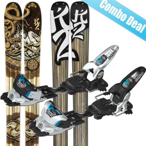 K2 Kung Fujas Skis + Marker Griffon Schizo Bindings 2012   SAVE 30%