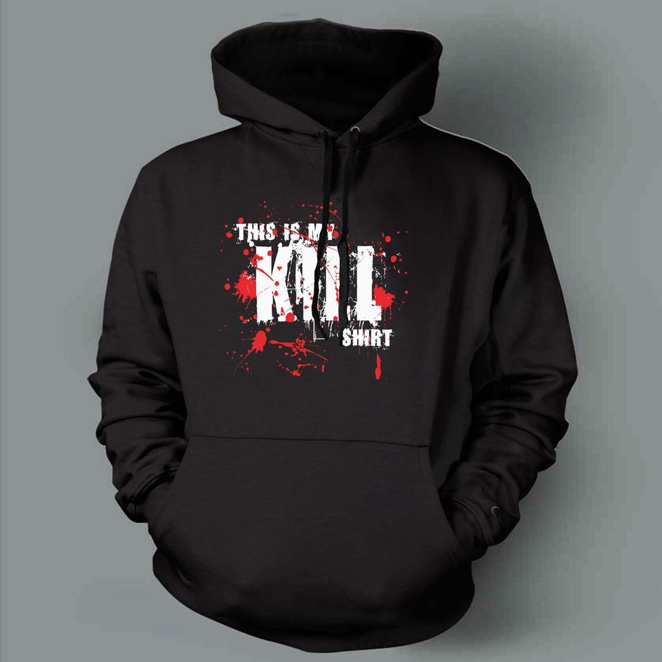 THIS IS MY KILL SHIRT ZOMBIE DEAD/DEATH HALLOWEEN SHOTGUN FUNNY 