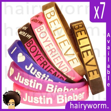 JUSTIN BIEBER wristbands silicone bracelet BIEBER never say never 