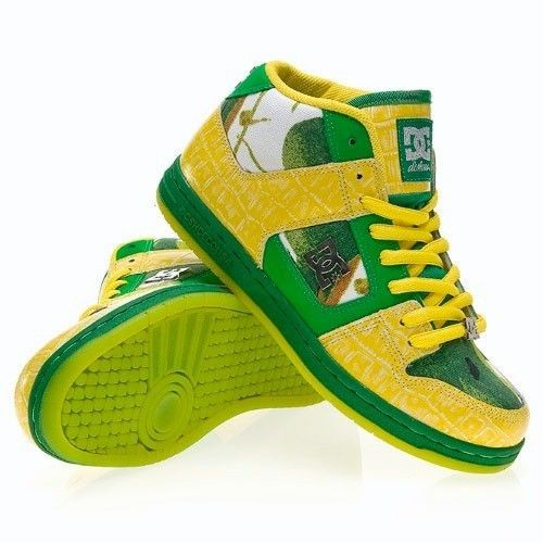 10 USA Size Womens DC MANTECA 2 Mid Womens Emerald Yellow 