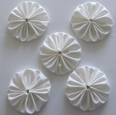 fabric yoyos extra large unbleached white kona wedding bride hair 