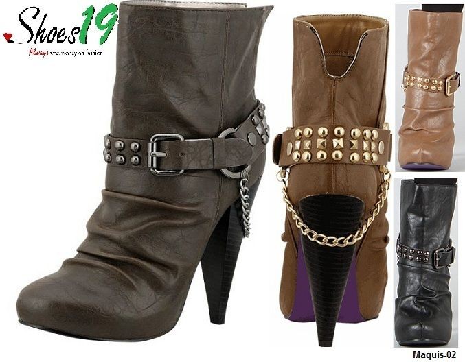   Heel Booties Lady Dress Work Sexy Platform Buckle Straps Decor Shoes