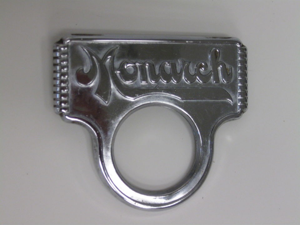 MONARCH STOVE EMBLEM BADGE SCRIPT APPLIANCE HEATER