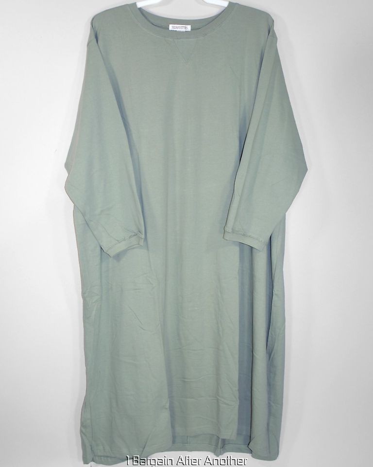 NEW Silhouettes Woman Willow Green L/S Sweatshirt Maxi Dress Size 5X