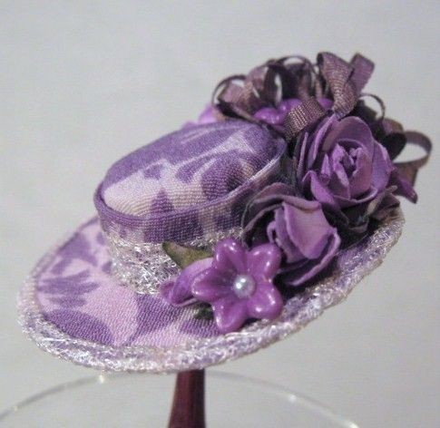 12 inch scale Miniature Doll Hat I named Millifacia for Dollhouses 