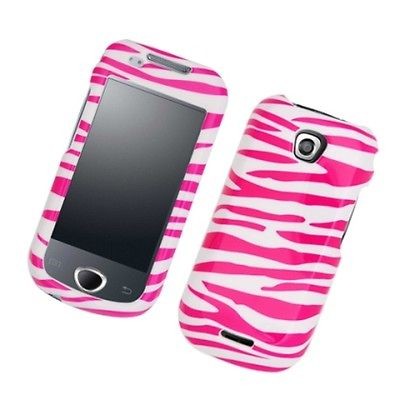 Samsung Galaxy 3 i5801 PINK WHITE ZEBRA Snap On Cellphone Case Hard 