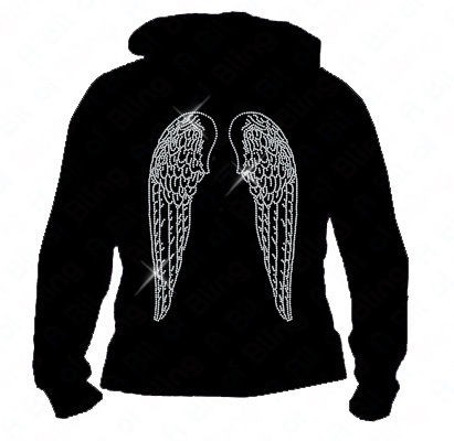 bling angel wings hoodie