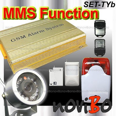 18 zones GSM SMS MMS Burglar Security Alarm System with IR Camera 