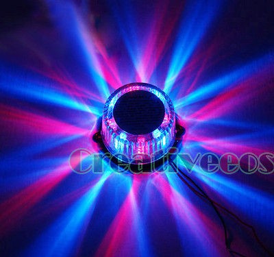   Bike Round 12V Decorative LED Strobe Flashing Light Lamp Blue Red